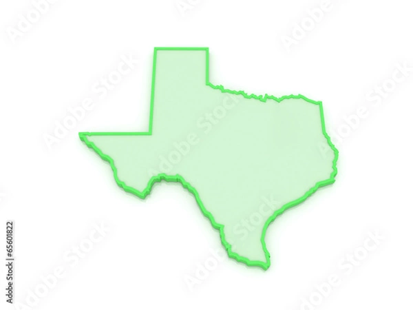 Fototapeta Three-dimensional map of Texas. USA.