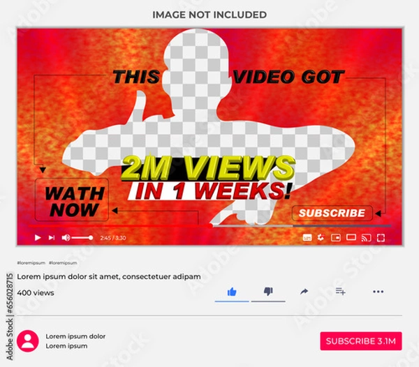 Fototapeta Fully editable youtube thumbnail design for any youtube videos customizable video thumbnail design video cover modern trendy new style thumbnail template 
for social media concept youtube thumbnail
