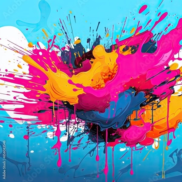 Fototapeta expressive graffiti neon artistic playful illustration design print geometric acid shapes style