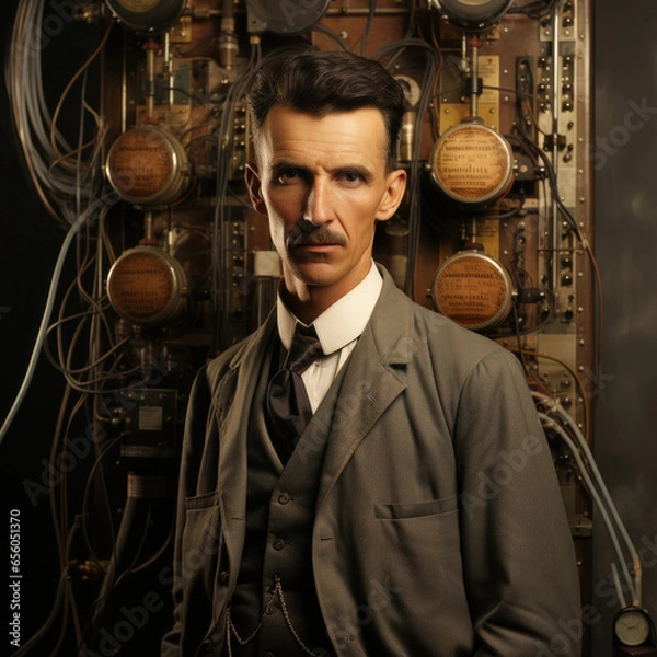 Obraz Portrait of 1920's Inventor in Laboratory
