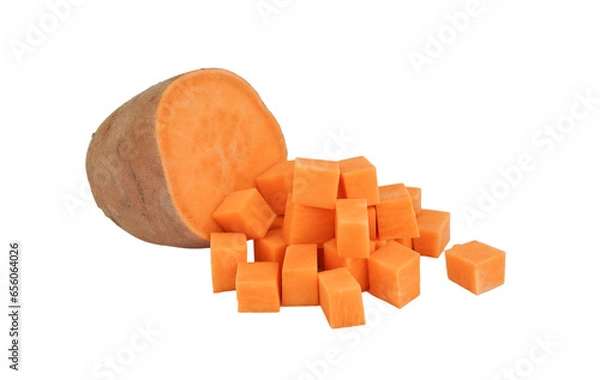 Fototapeta Sweet potatoes isolated on transparent background with png.
