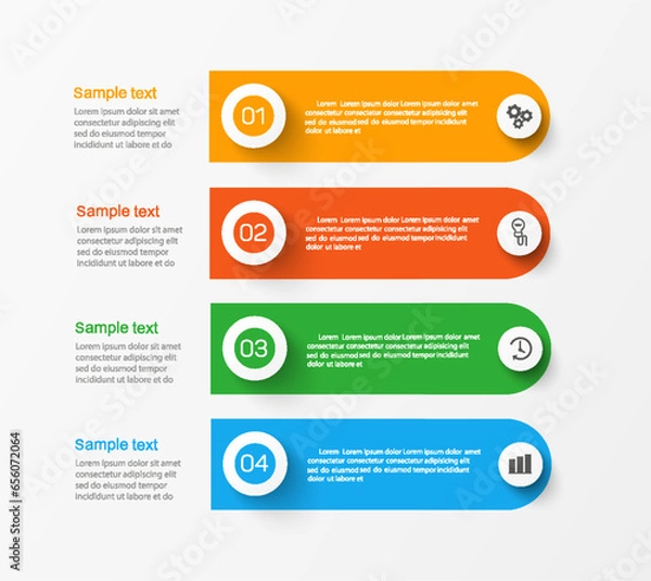Obraz Vector infographic template with icons and 4 options or steps
