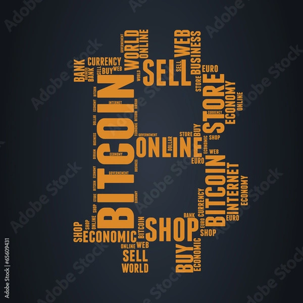 Obraz Bitcoin Word - Yellow