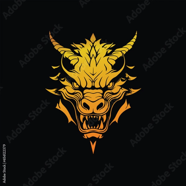 Obraz face roar dragon mascot logo design vector