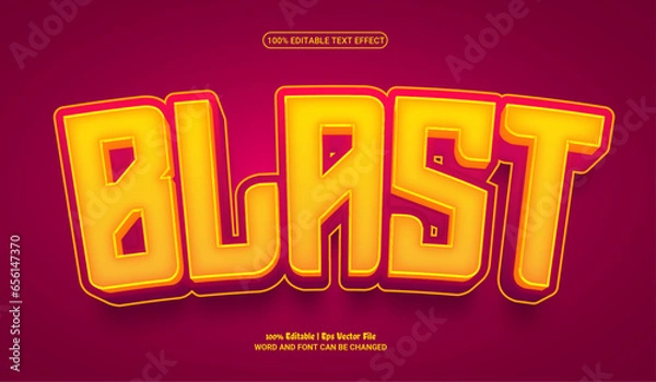 Fototapeta Blast fully editable premium vector text effect
