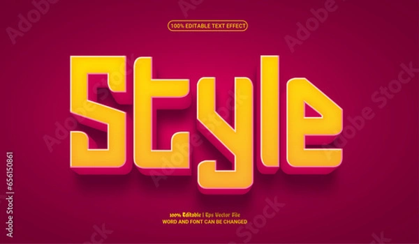 Fototapeta style fully editable premium vector text effect