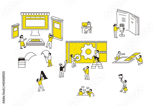 Fototapeta Website production visual set