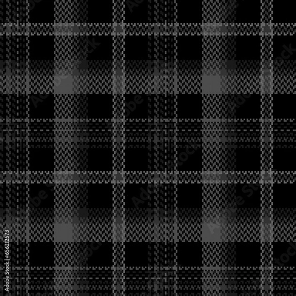 Fototapeta Black and white check plaid seamless vector pattern.