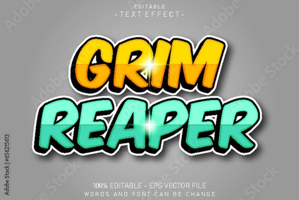 Obraz Grim reaper editable text effect 3 d comic style Design
