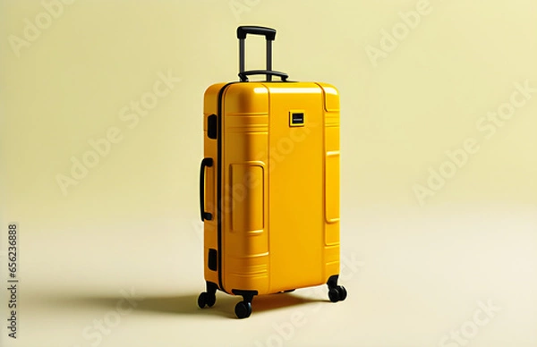Obraz Yellow trolley suitcase.