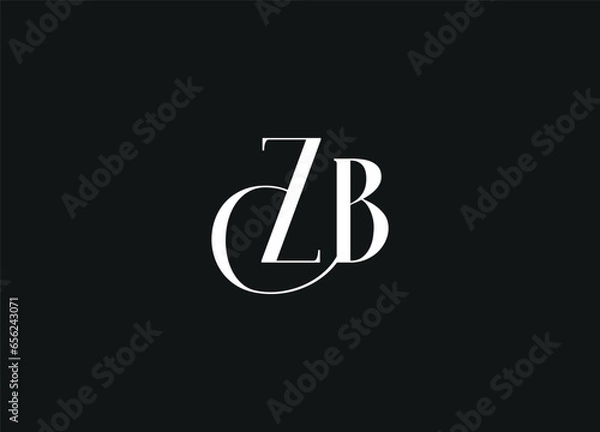 Fototapeta ZB  initial logo design and monogram logo