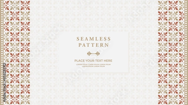 Fototapeta Luxury traditional pattern background with ethnic elements.