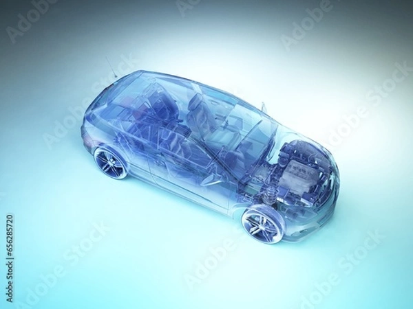 Fototapeta Transparent model cars.