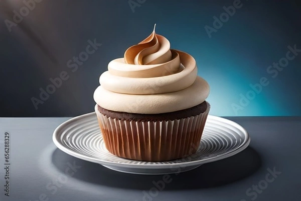 Obraz chocolate cupcake with cream