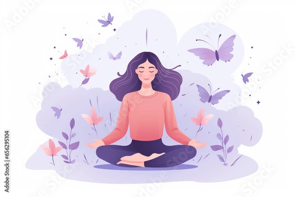 Obraz A yoga in the lotus position