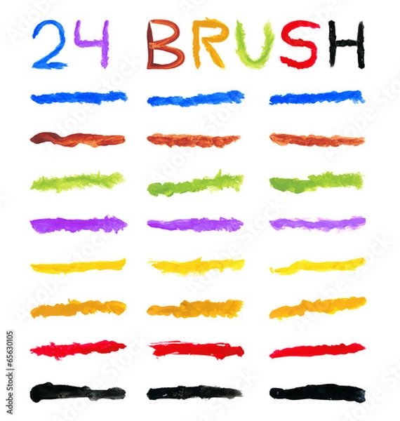 Obraz set of 24 brushes of different colors