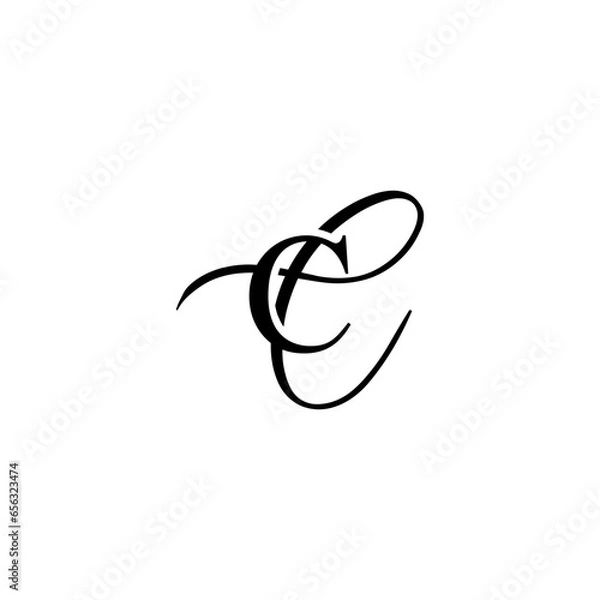 Fototapeta initial letter cc unique monogram logo vector black color