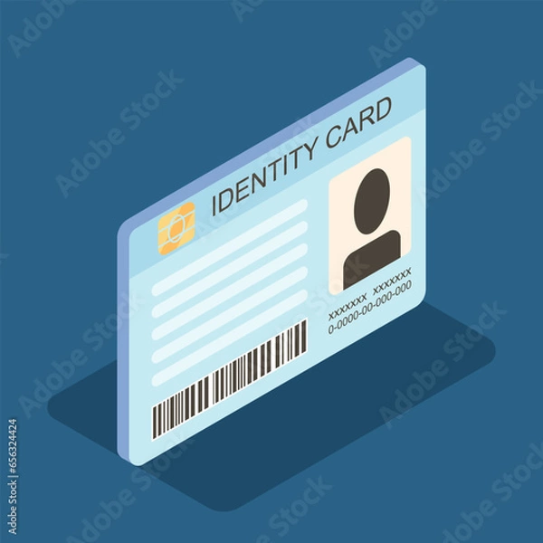 Obraz ID card icon isometric concept, vector illustration