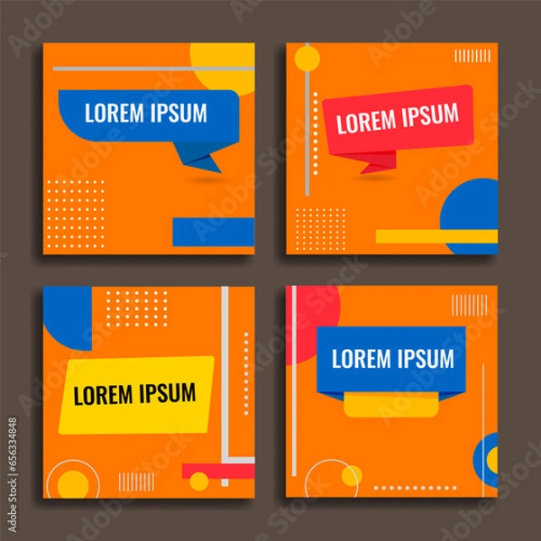 Fototapeta Social media templates. Great for product marketing, backgrounds, banners, flyers, internet marketing etc. Vector. Editable