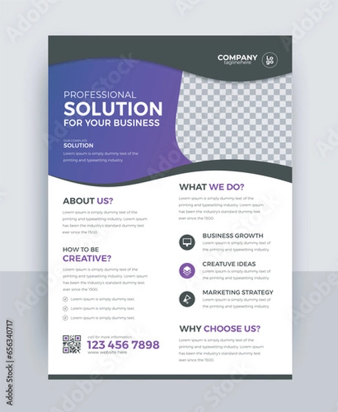 Obraz Attractive shapes & colors corporate brand business flyer design concept. best quality business leaflet, modern flier
