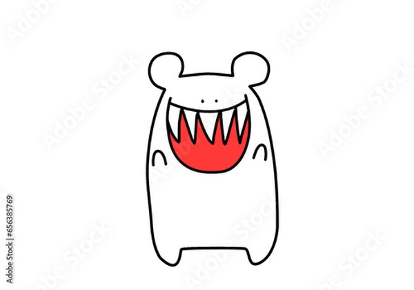 Obraz Happy scary white bear