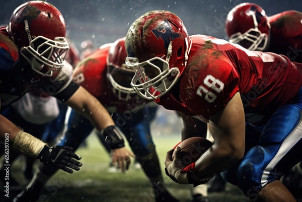 Obraz American football players in game.