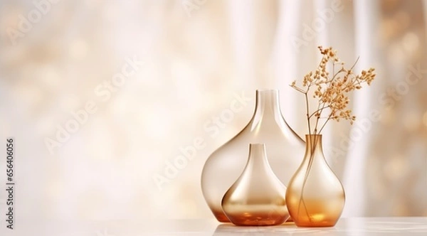Obraz seamless background of beige with a golden tone, in the style of tabletop photography, blurred landscapes, uhd image, superflat, white and orange, indoor still life