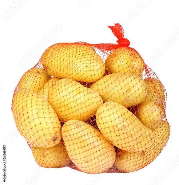 Obraz Potatos in red string bag