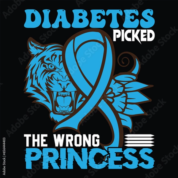 Obraz diabetes awareness vector tshirt design 