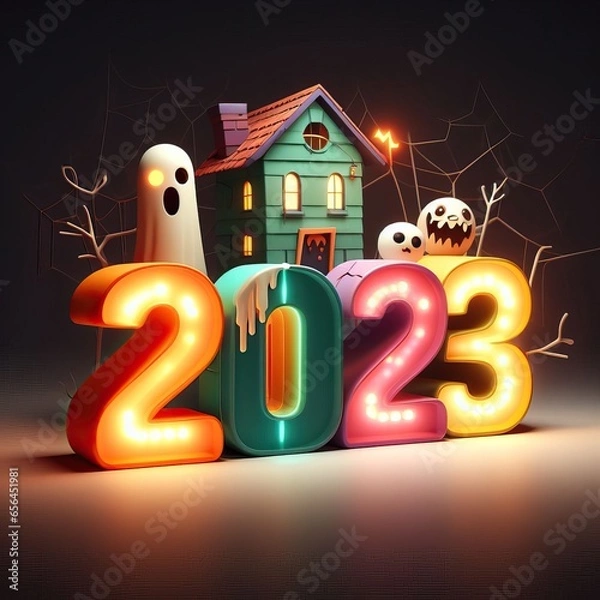 Obraz tiny haunting house 2023, Halloween