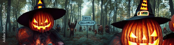 Obraz panorama of a horror forest 2023