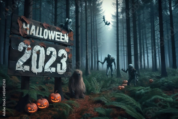 Obraz horror forest Halloween 2023