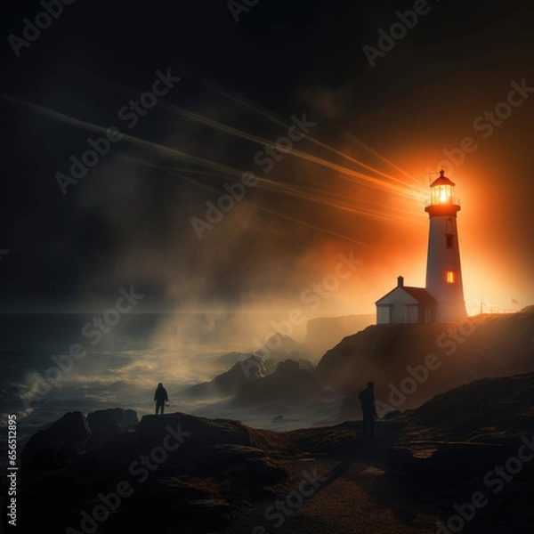 Fototapeta lighthouse in the mountains
