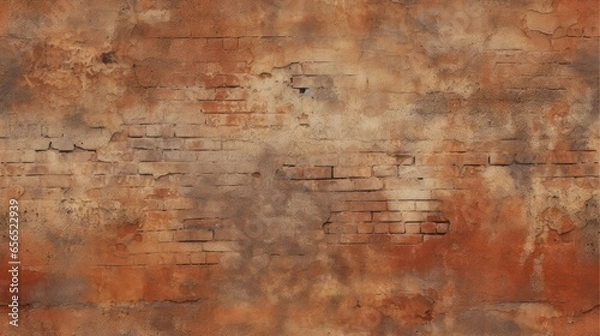 Fototapeta Red brick wall seamless background, texture pattern for continuous replicate