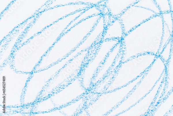 Obraz Wax crayon hand drawing blue background