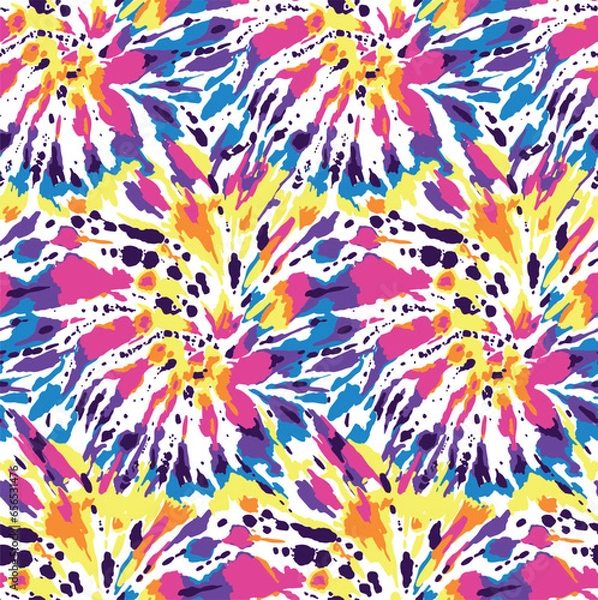 Obraz Tie dyed spiral rainbow seamless pattern. Seamless pattern.