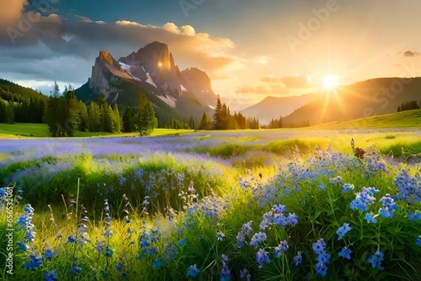 Obraz sunrise in the mountains