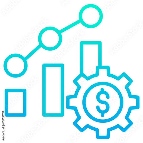 Fototapeta Outline gradient Dollar Progress icon