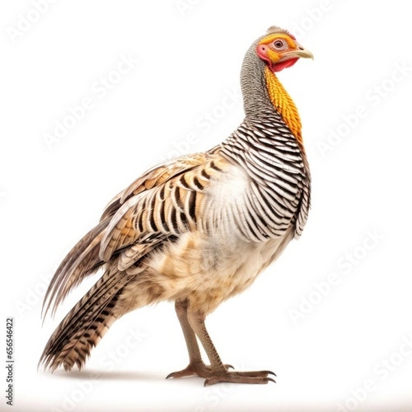 Fototapeta Lesser prairie-chicken bird isolated on white background.