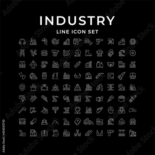 Obraz Set line icons of industry
