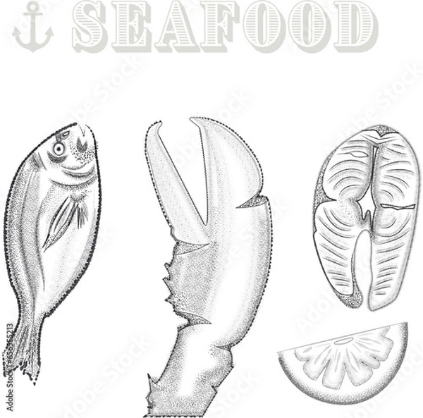 Obraz Seafood characters