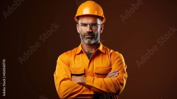 Fototapeta professional engineer on color background.
