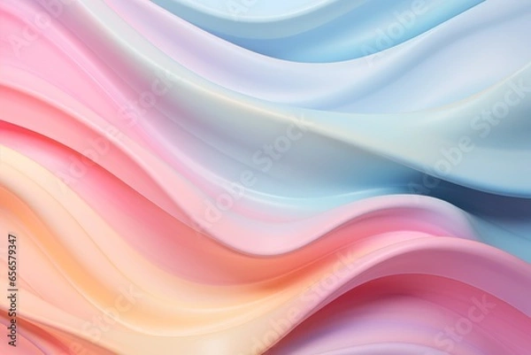 Fototapeta Smooth pastel gradients interlacing in a fluid, marble-like texture