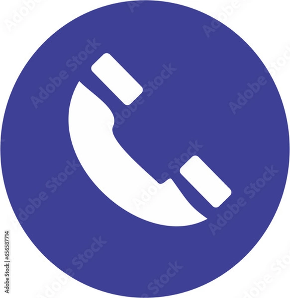 Fototapeta phone icon on round button