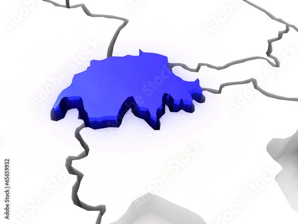 Fototapeta Map of Europe and Switzerland.