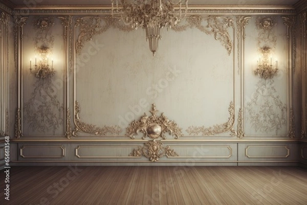 Obraz empty interior room in elegant baroque style. 