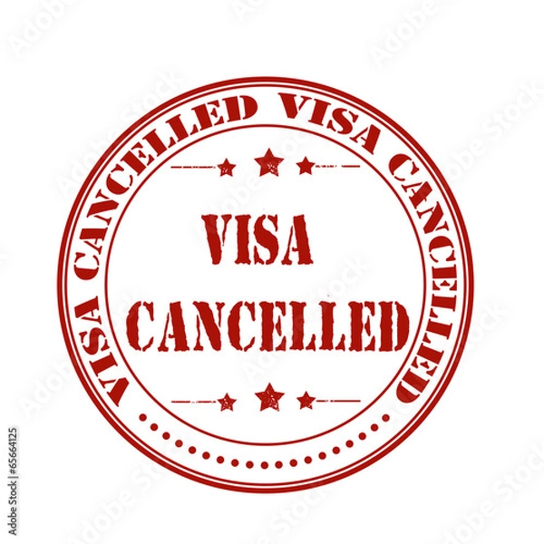 Obraz visa cancelled stamp