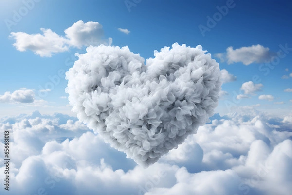 Obraz Heart shape made from clouds.