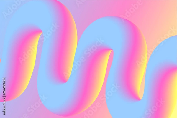 Obraz Vibrant glowing and luminous neon 3d colorful wave. Vibrant background. Great for web