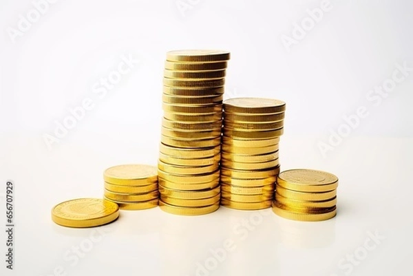 Fototapeta coins on a stack of coins